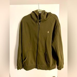 Never worn green full zip hoodie by Polo